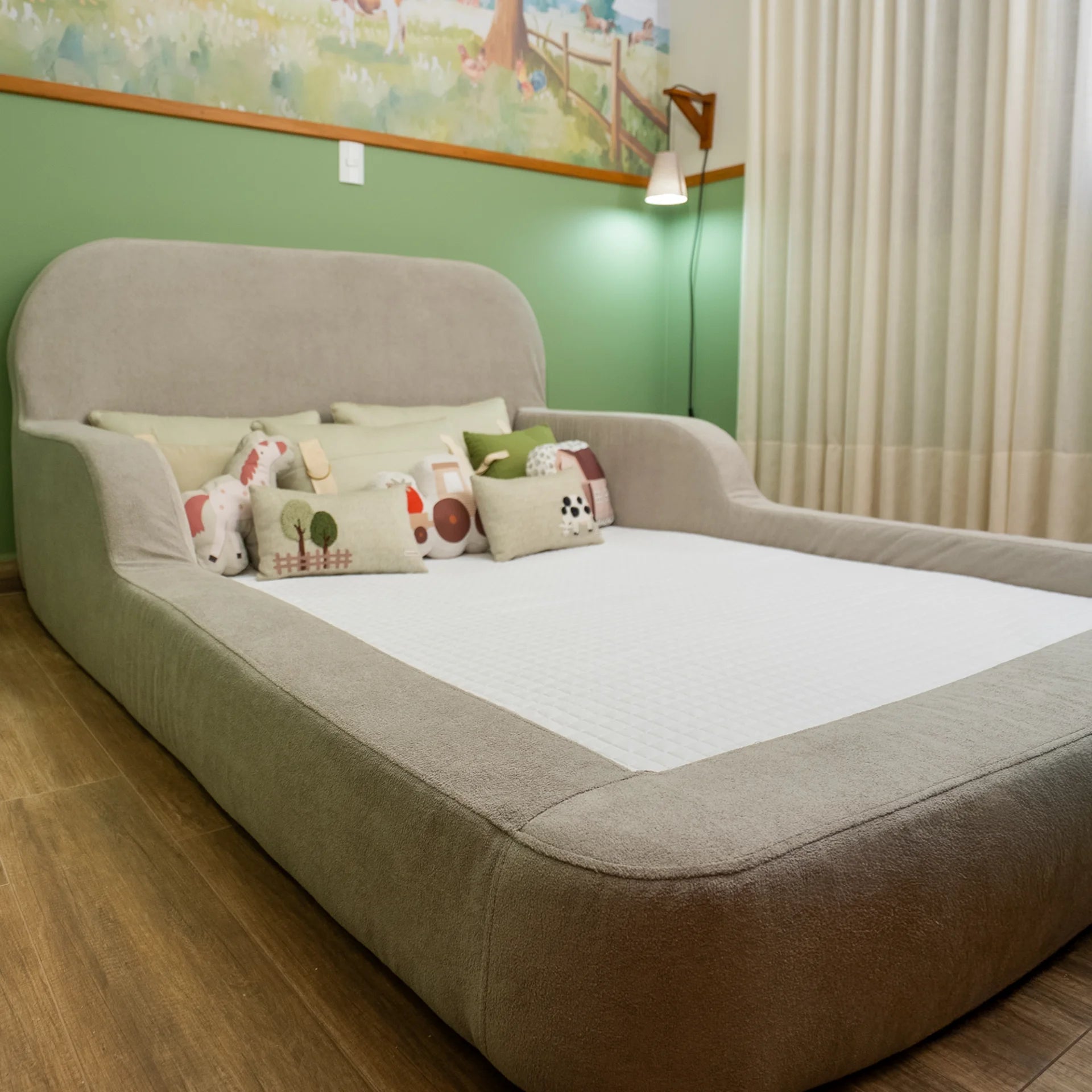 Cama Montessoriana Casal - Cinza | Little Duck