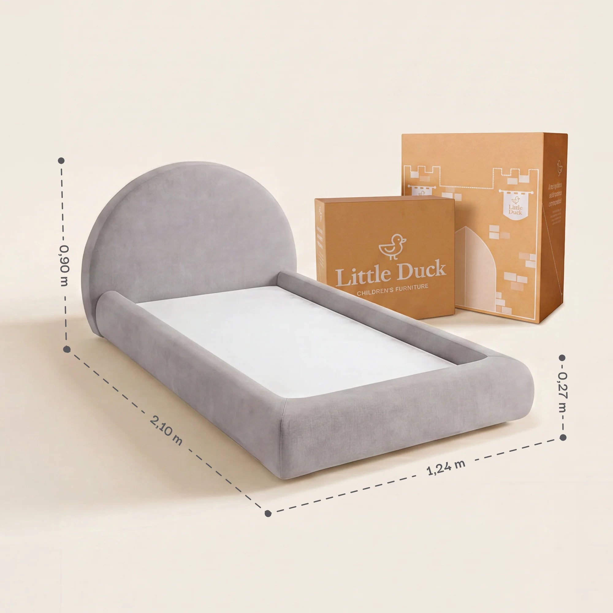 Cama Montessoriana Sol - Cinza | Little Duck