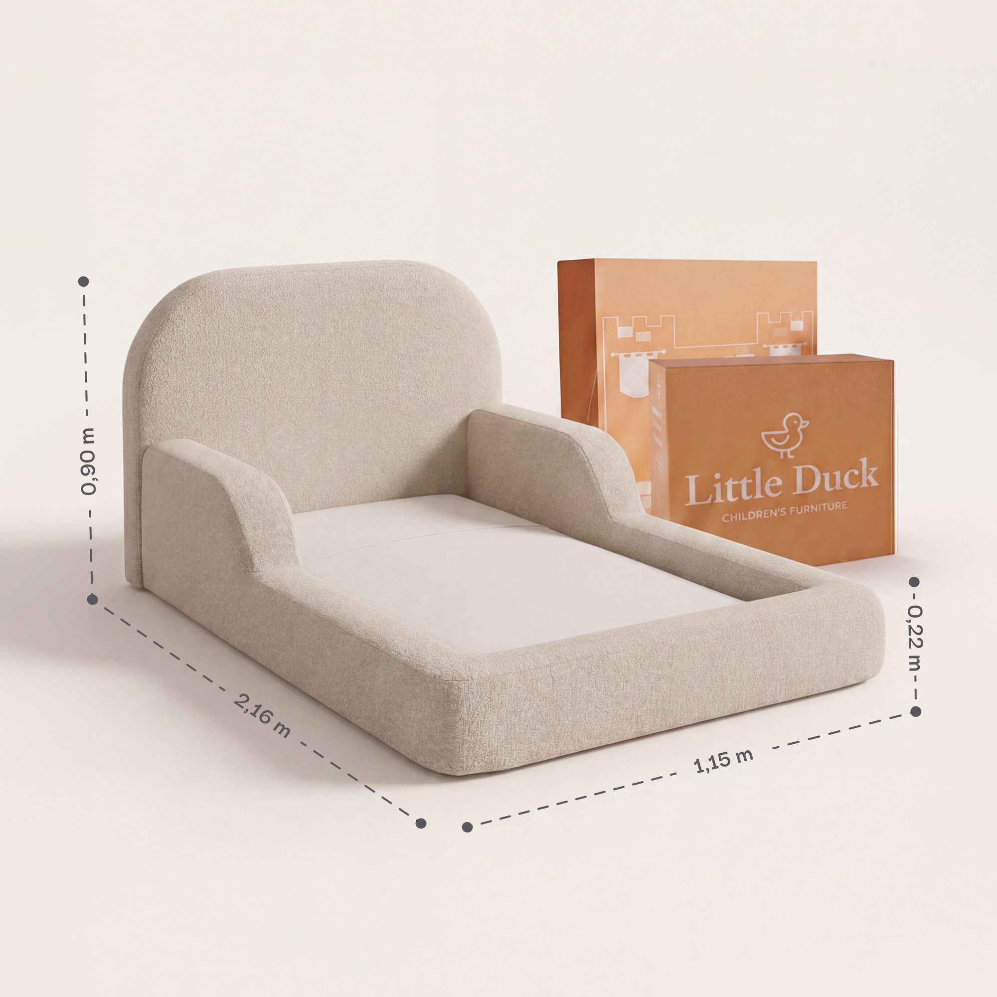 Cama Montessoriana Solteiro - Linho | Little Duck
