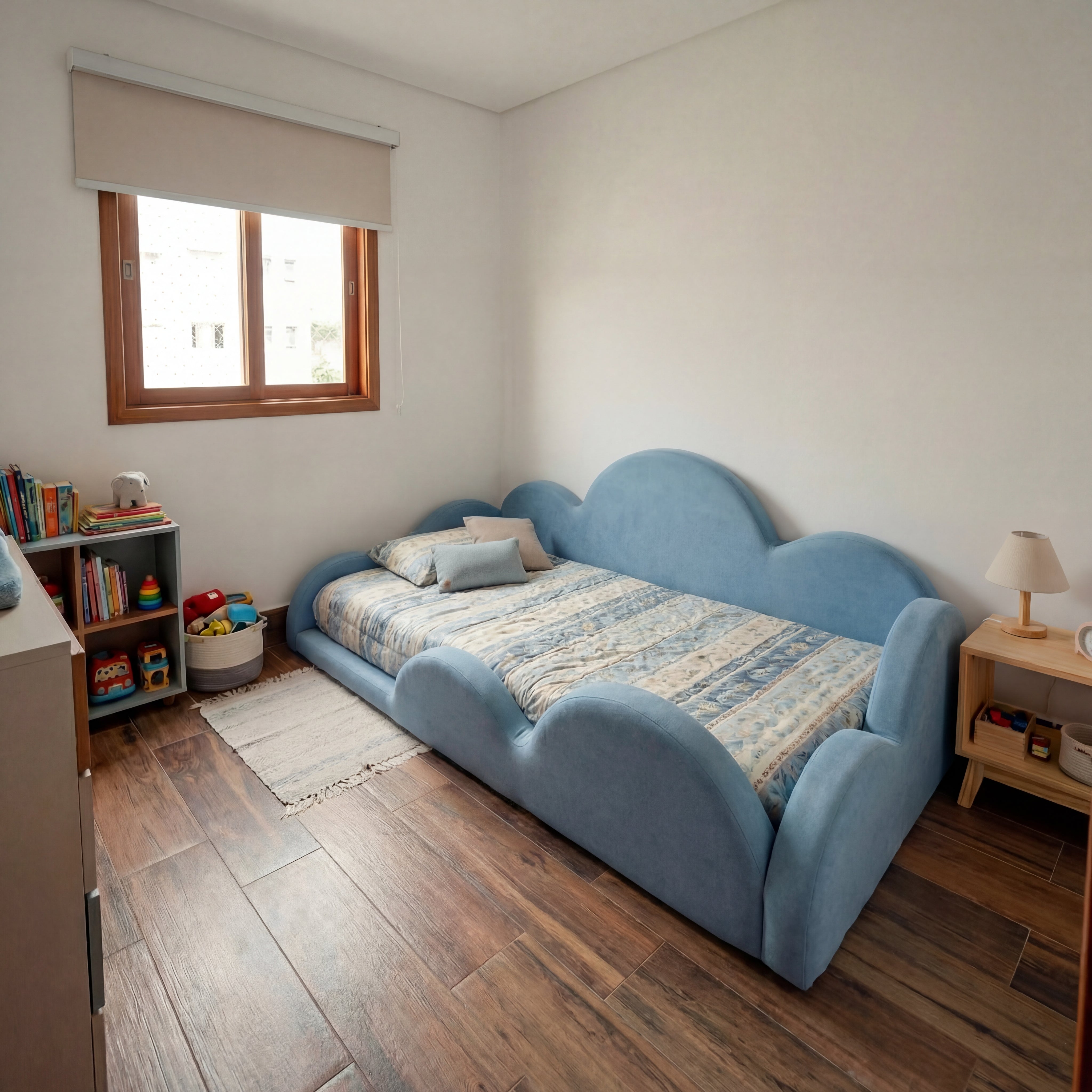 Cama Montessoriana Nuvem - Azul Claro | Little Duck