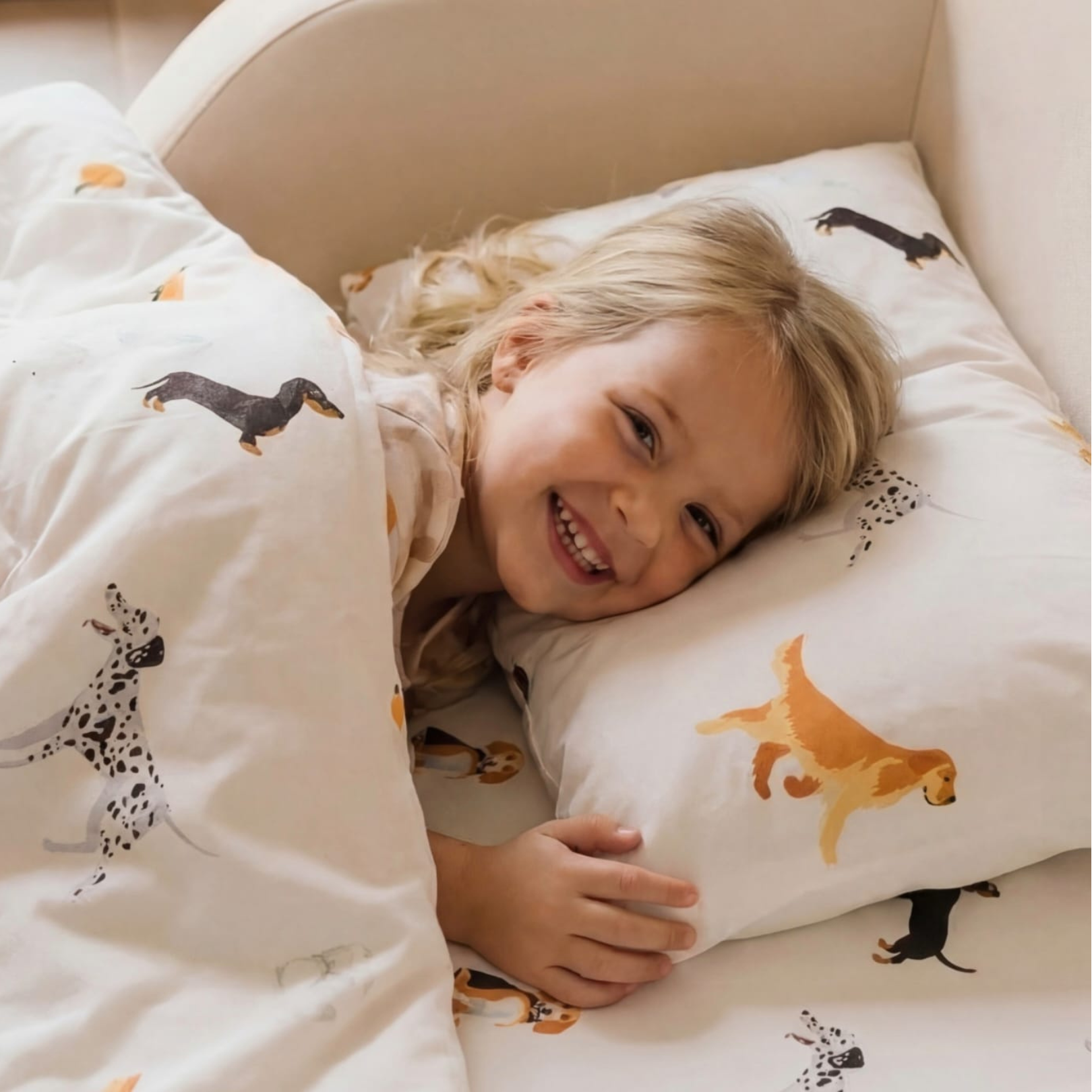 Jogo de Lençol Infantil Solteiro/Casal - Montessoriana Cachorrinhos 200 fios