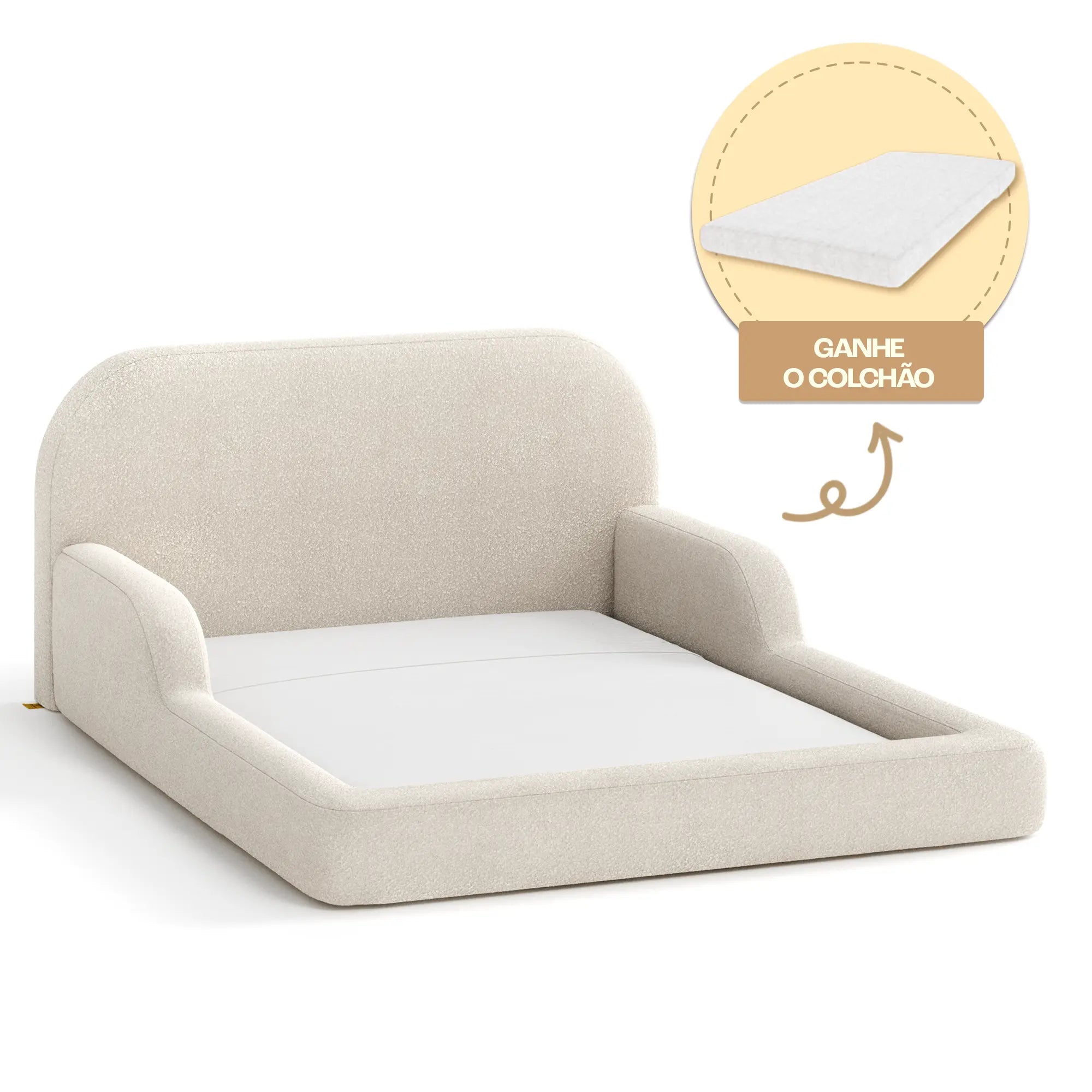 Cama Montessoriana Casal - Linho | Little Duck