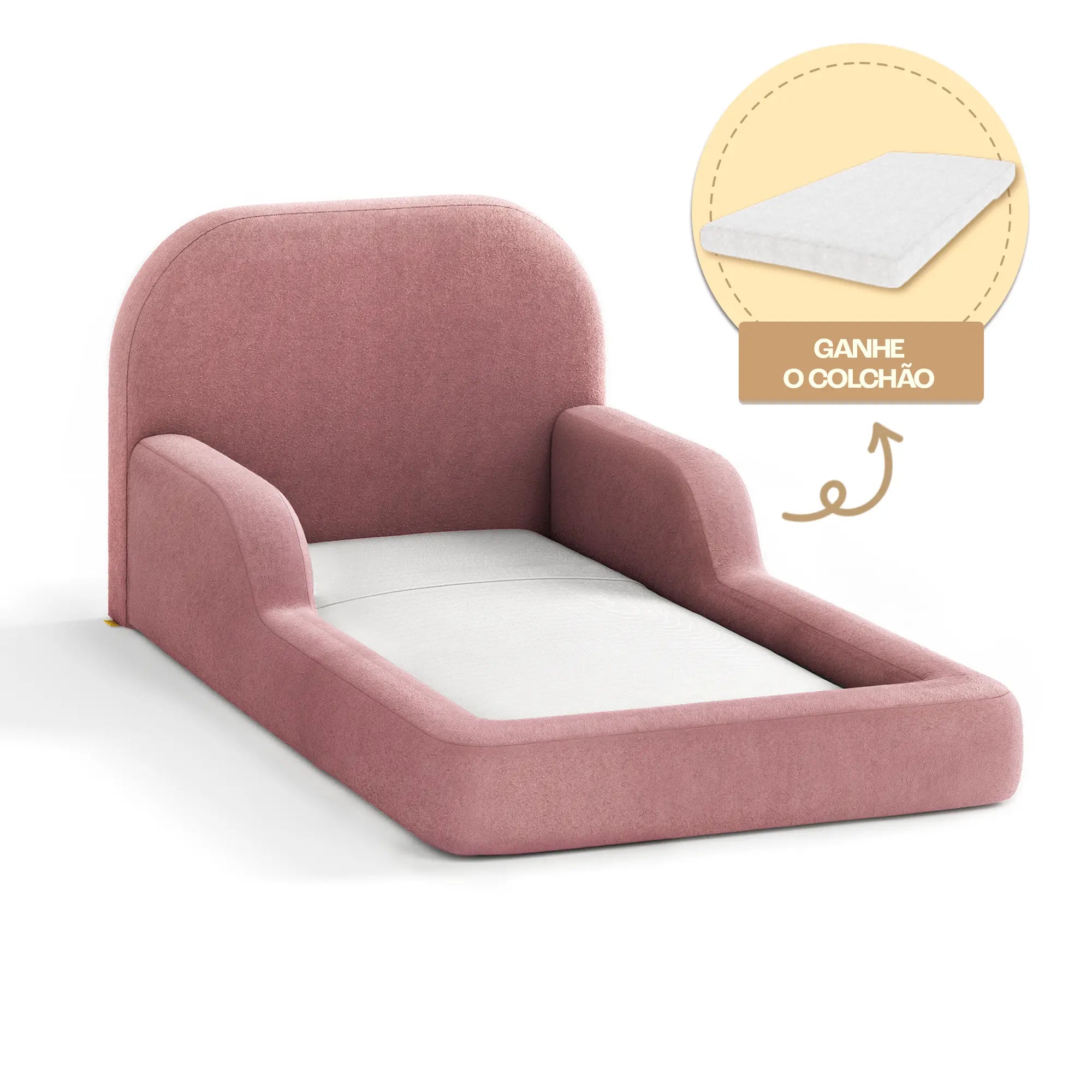 Cama Montessoriana Solteiro - Rosa | Little Duck