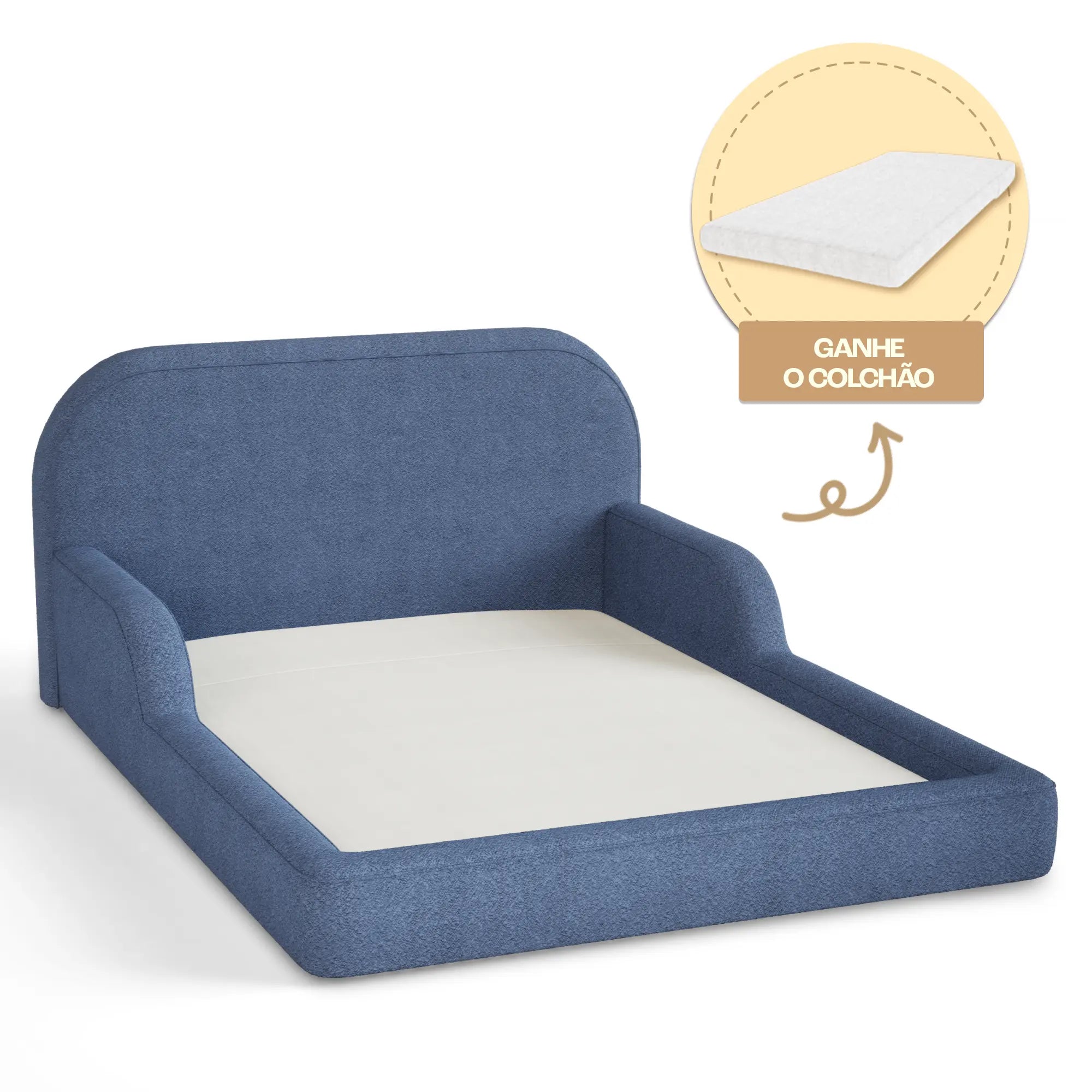 Cama Montessoriana Casal - Azul médio | Little Duck