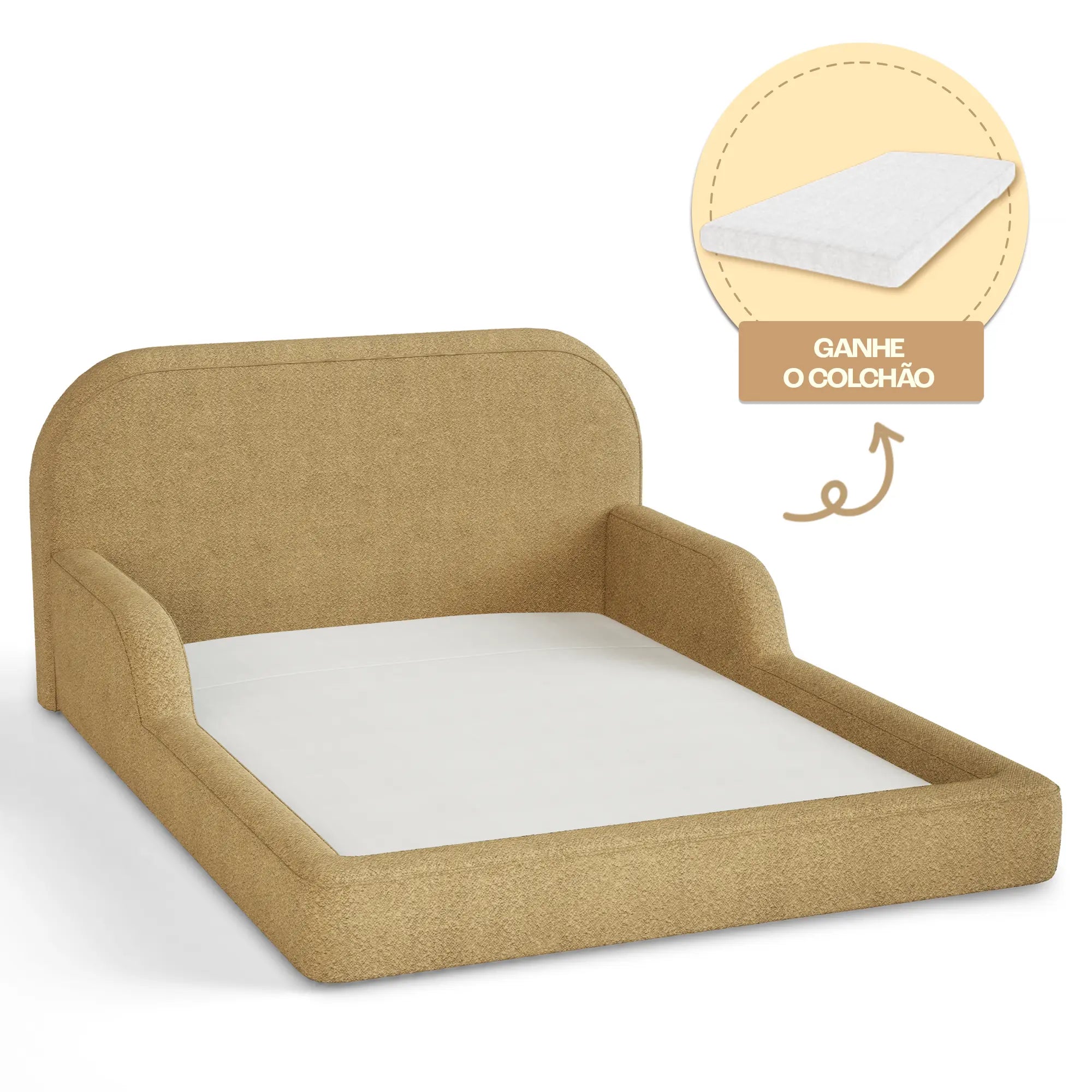 Cama Montessoriana Casal - Mostarda | Little Duck