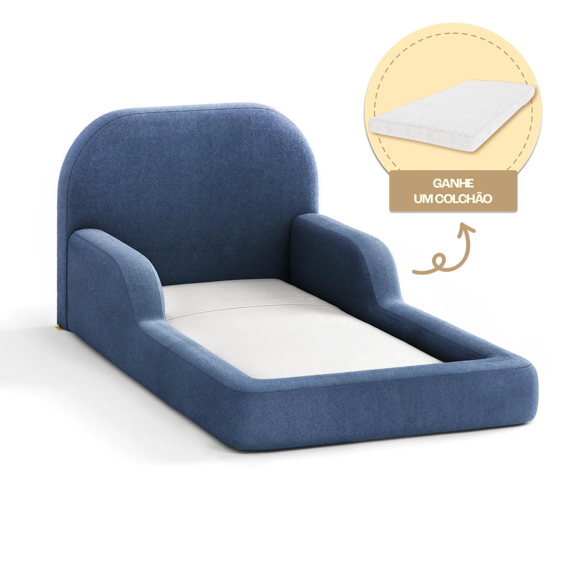 Cama Montessoriana Solteiro - Azul Médio | Little Duck