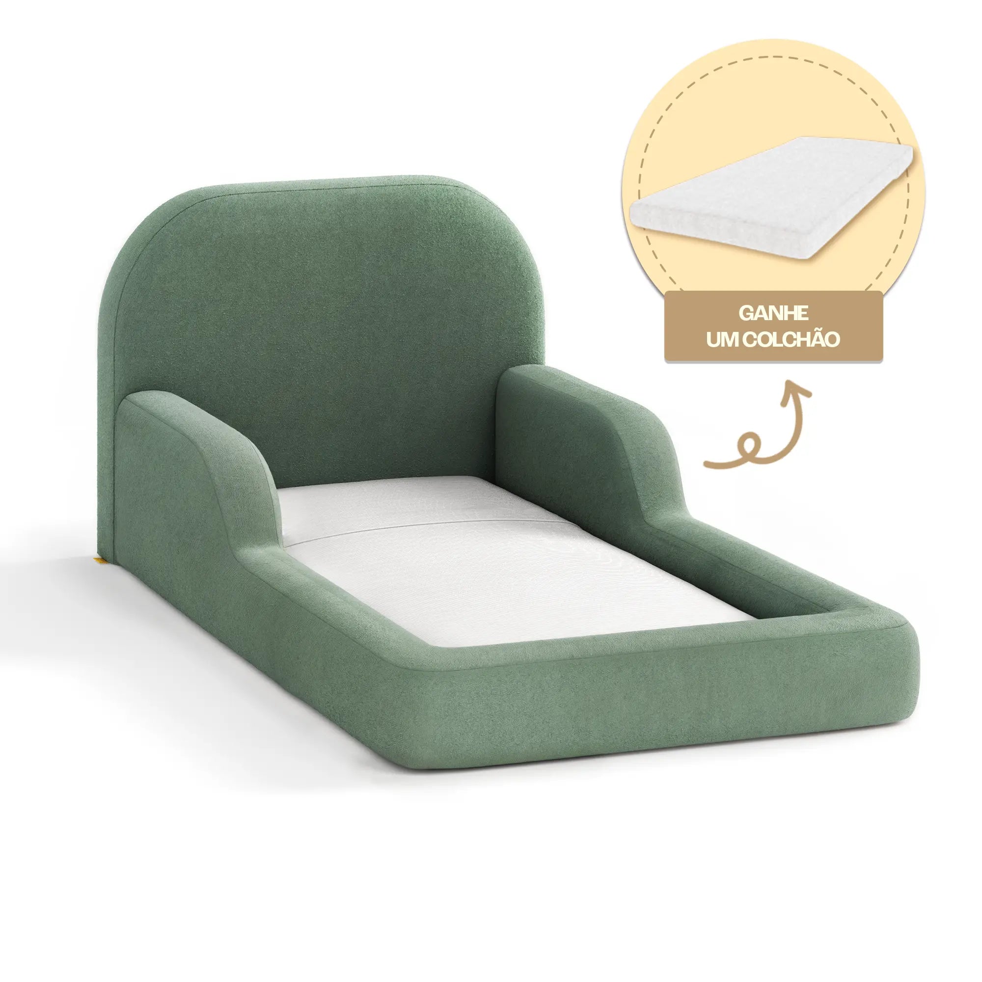 Cama Montessoriana Solteiro - Verde | Little Duck