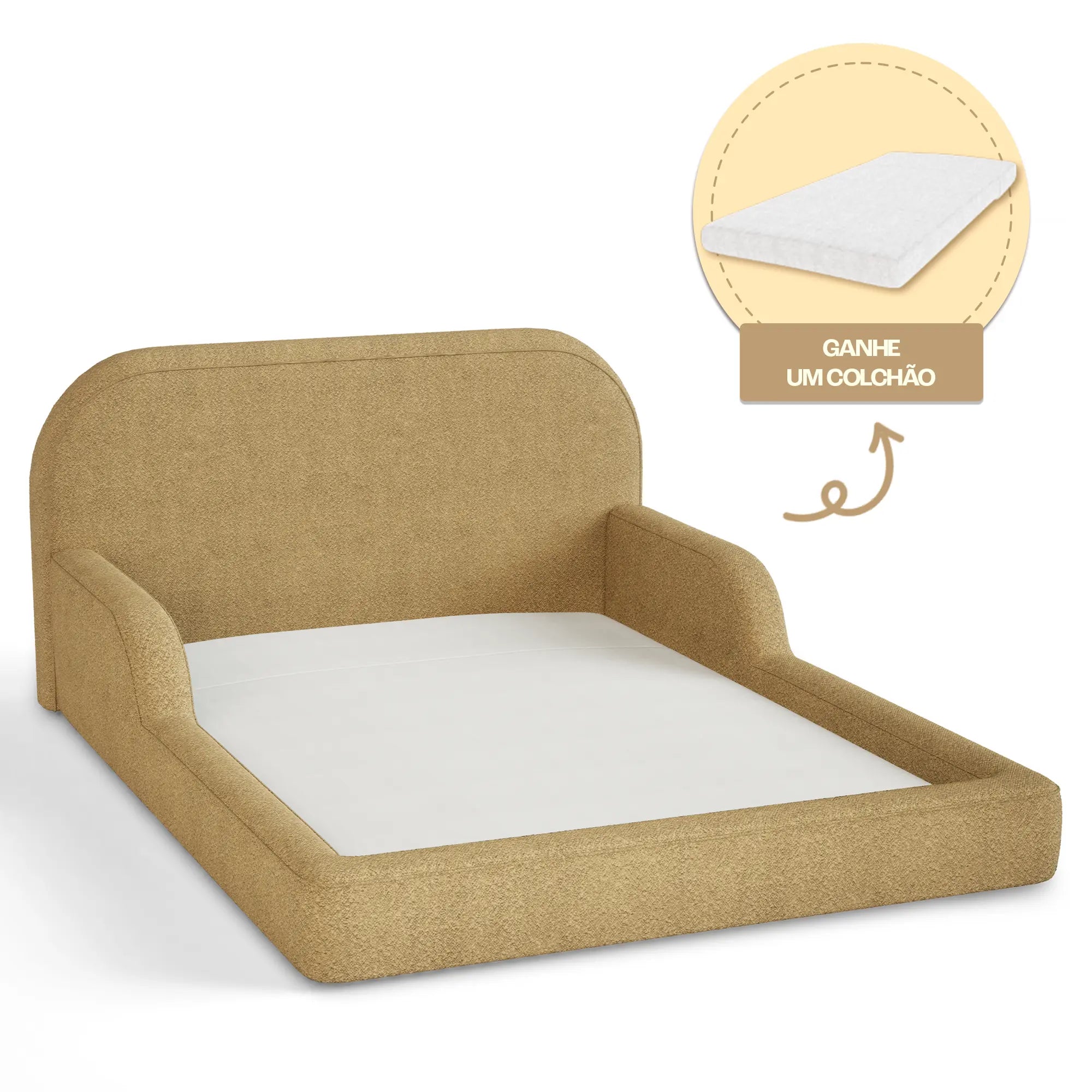 Cama Montessoriana Casal - Mostarda | Little Duck