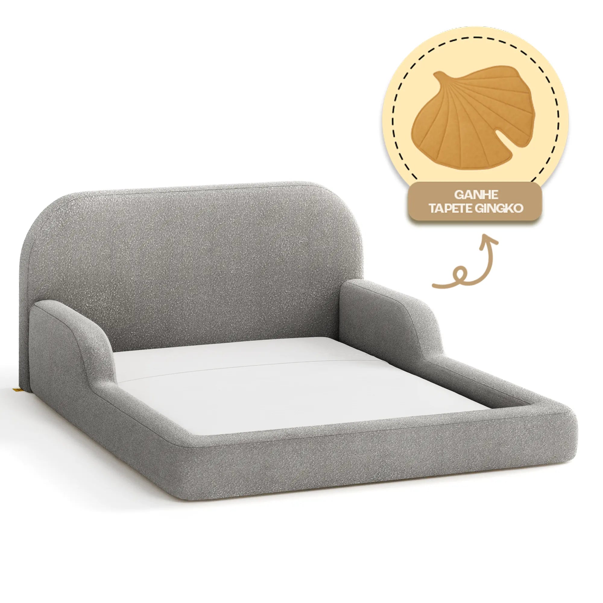 Cama Montessoriana Casal - Cinza | Little Duck