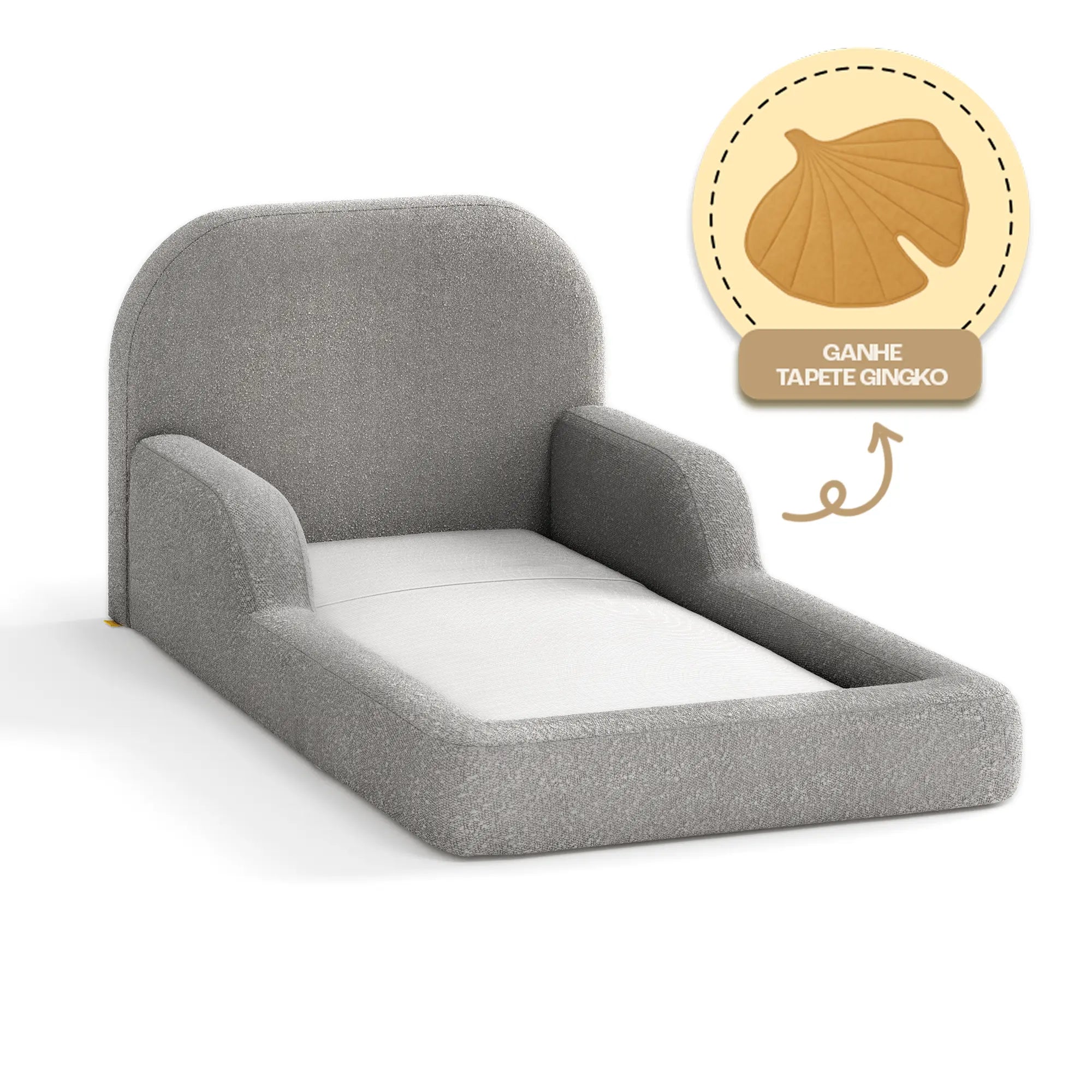 Cama Montessoriana Solteiro - Cinza | Little Duck