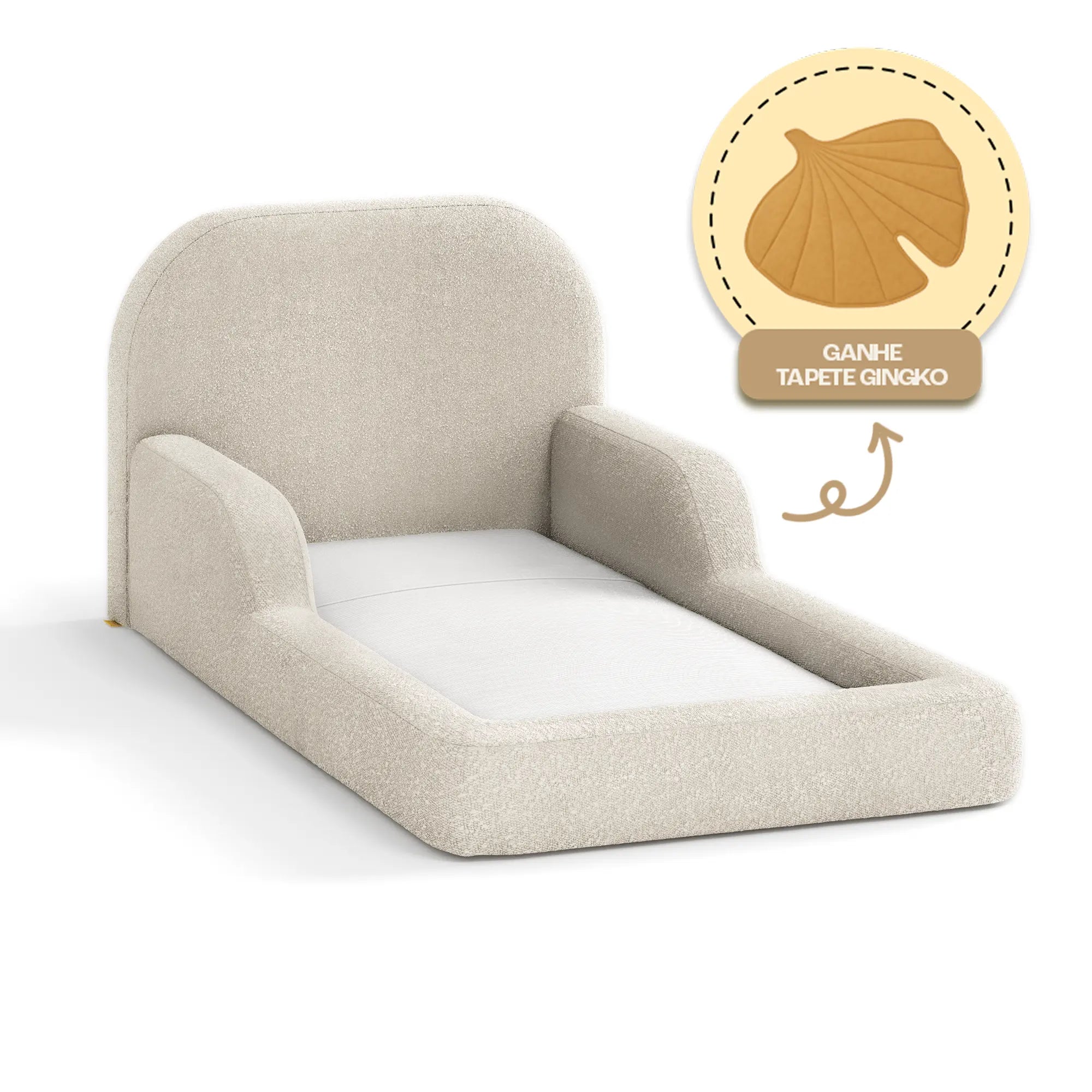 Cama Montessoriana Solteiro - Linho | Little Duck