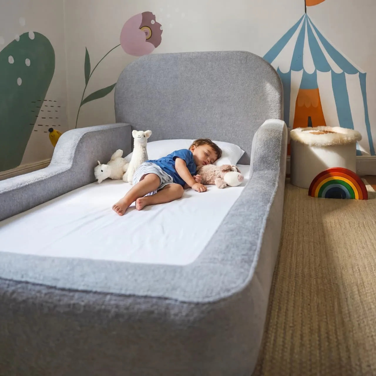 Cama Montessoriana Solteiro - Cinza | Little Duck