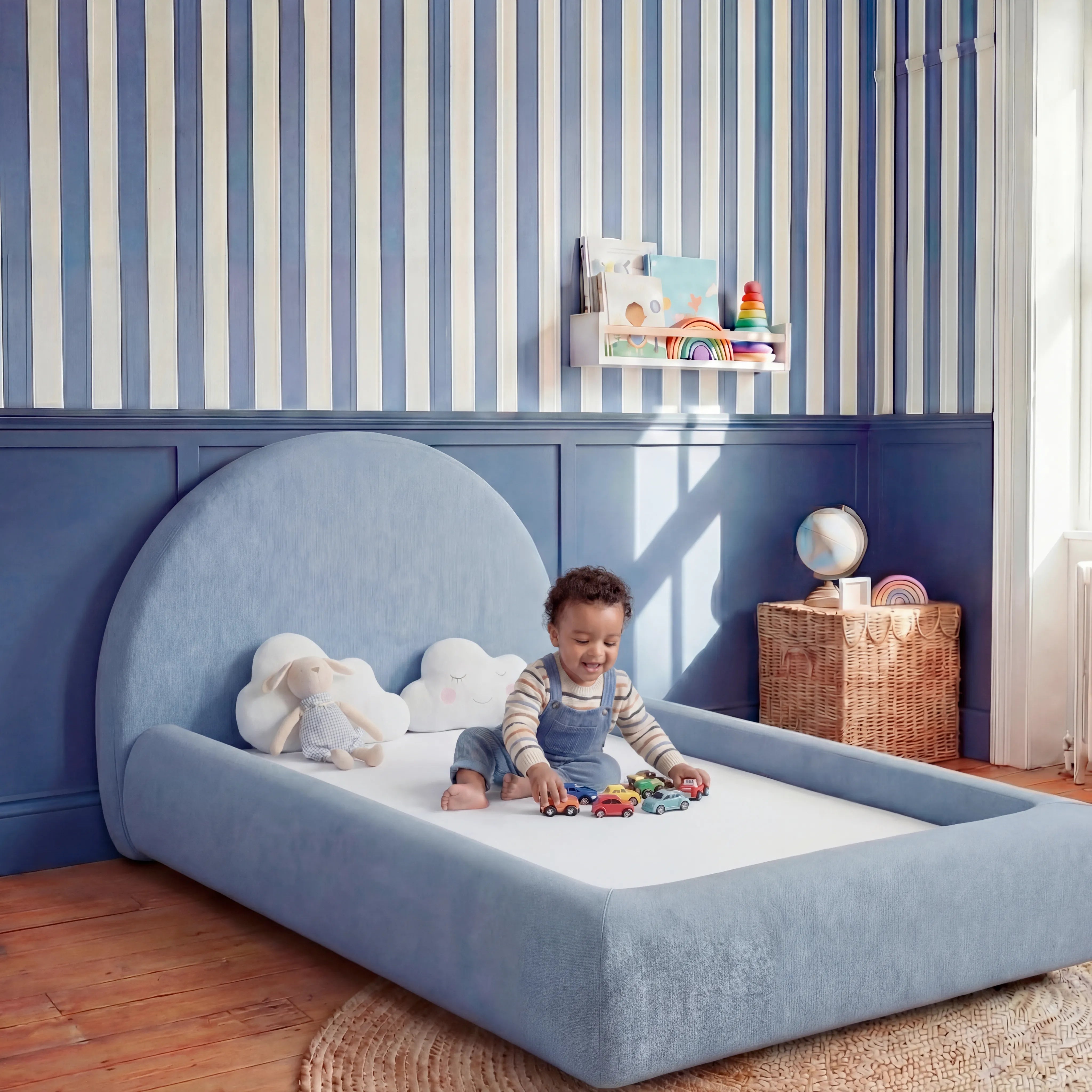 Cama Montessoriana Sol - Azul Claro | Little Duck