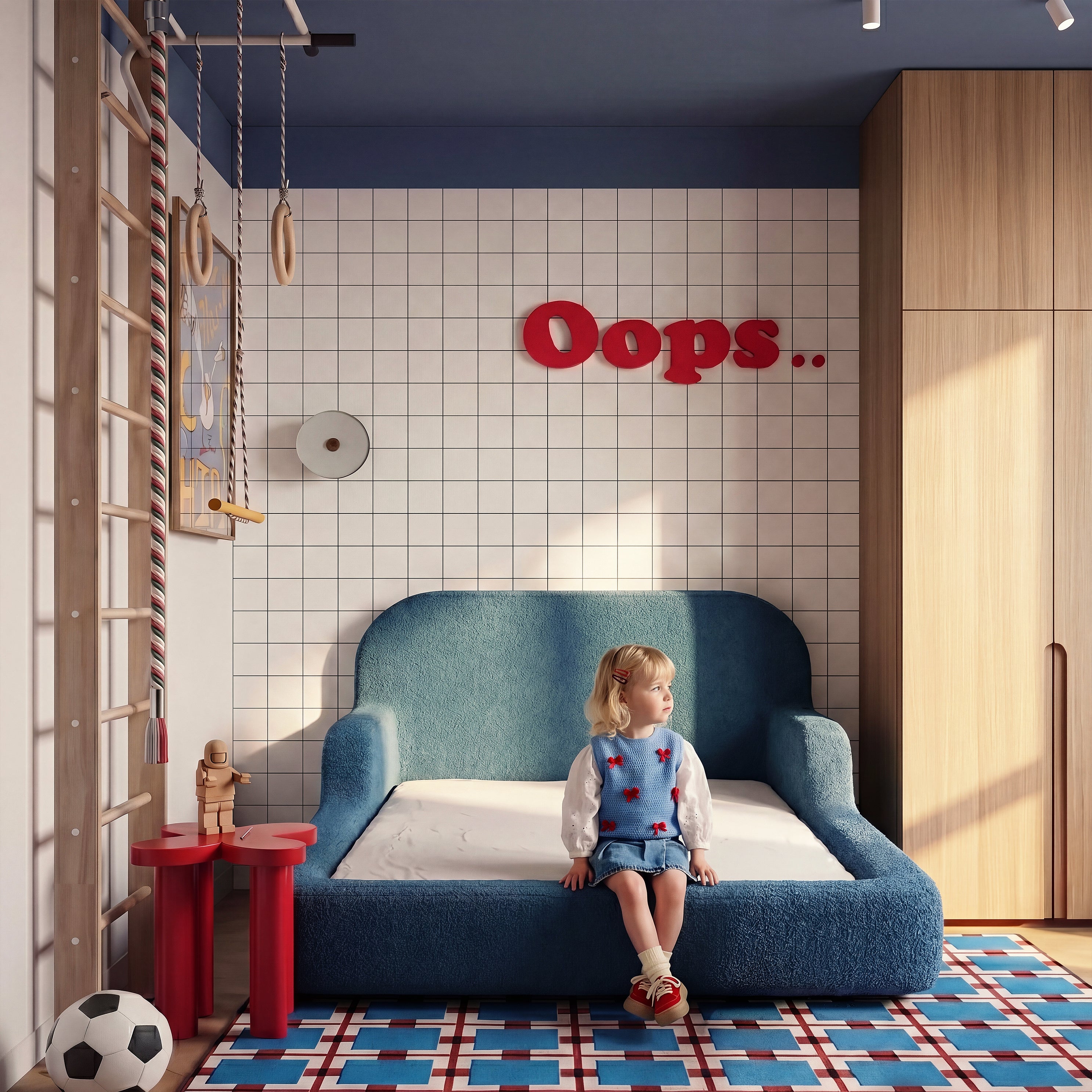 Cama Montessoriana Casal - Azul Marinho | Little Duck