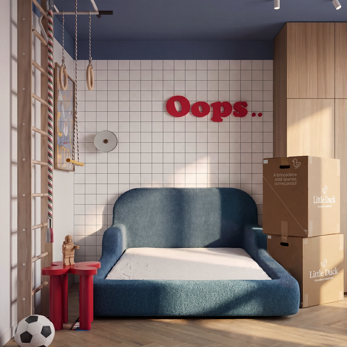 Cama Montessoriana Casal - Azul Marinho | Little Duck