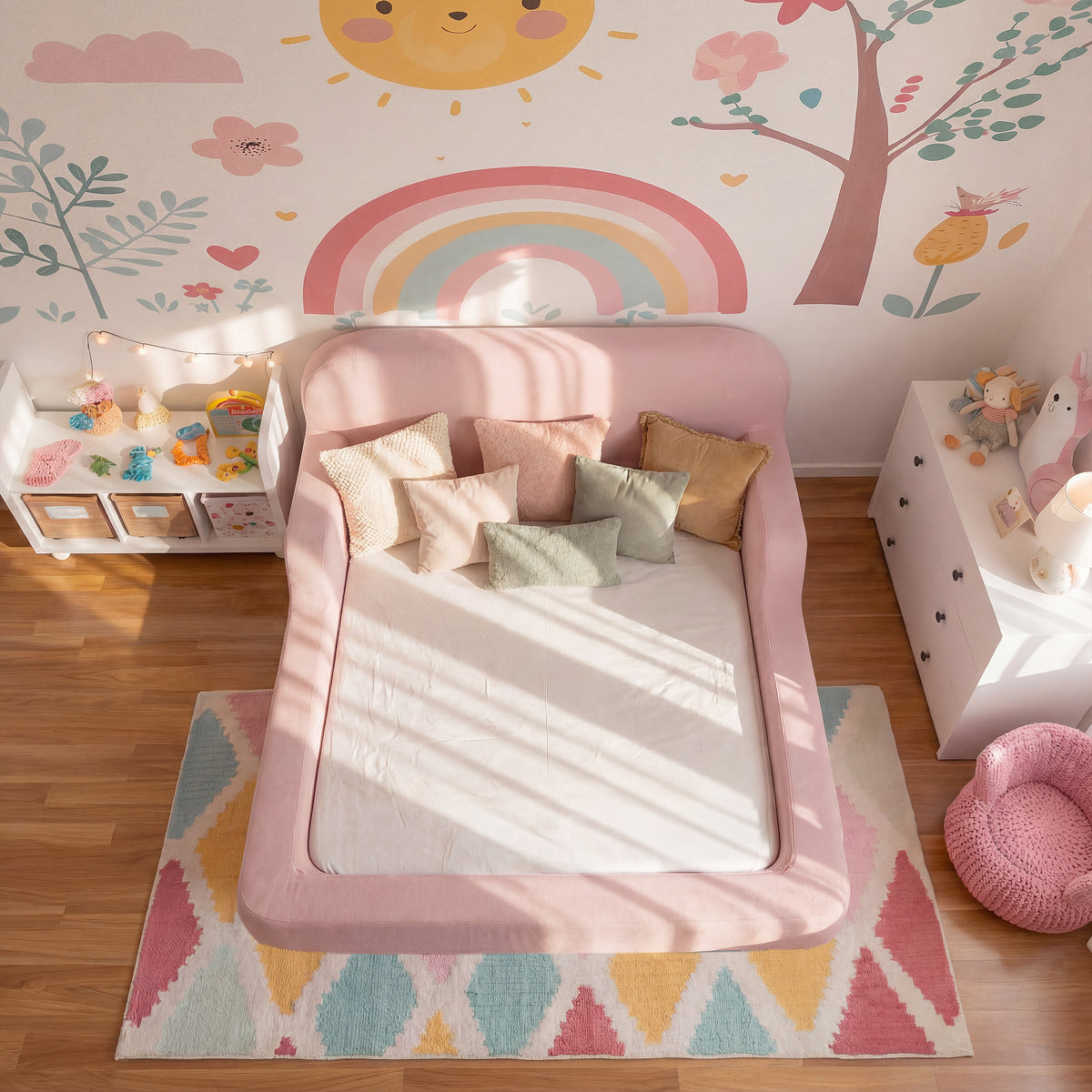 Cama Montessoriana Casal - Rosa Claro | Little Duck