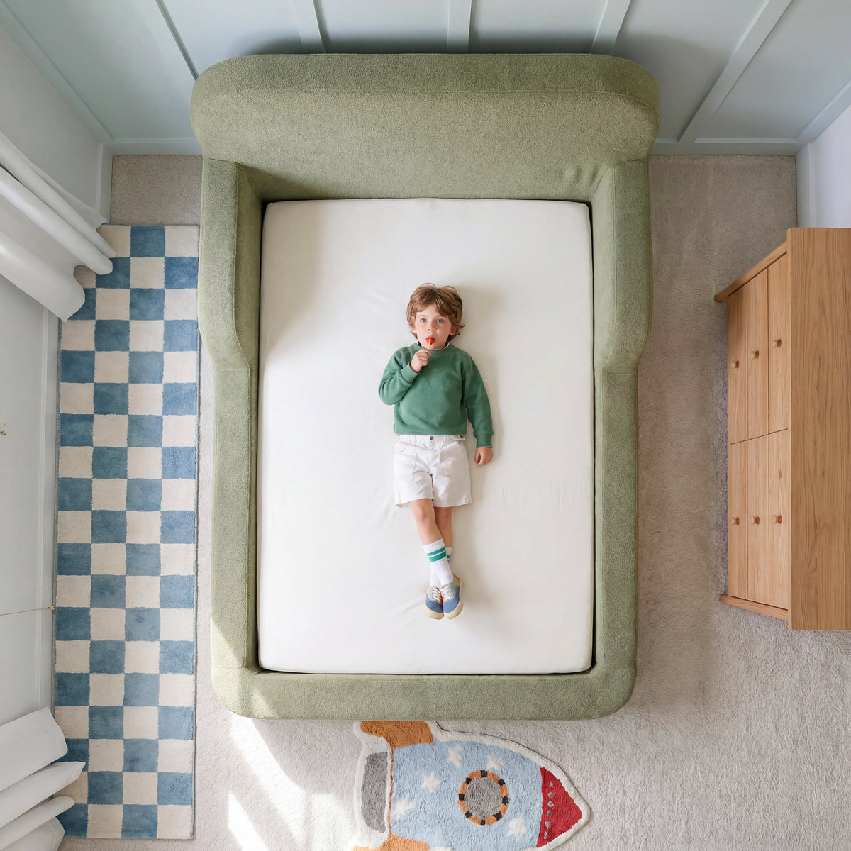 Cama Montessoriana Casal - Verde | Little Duck