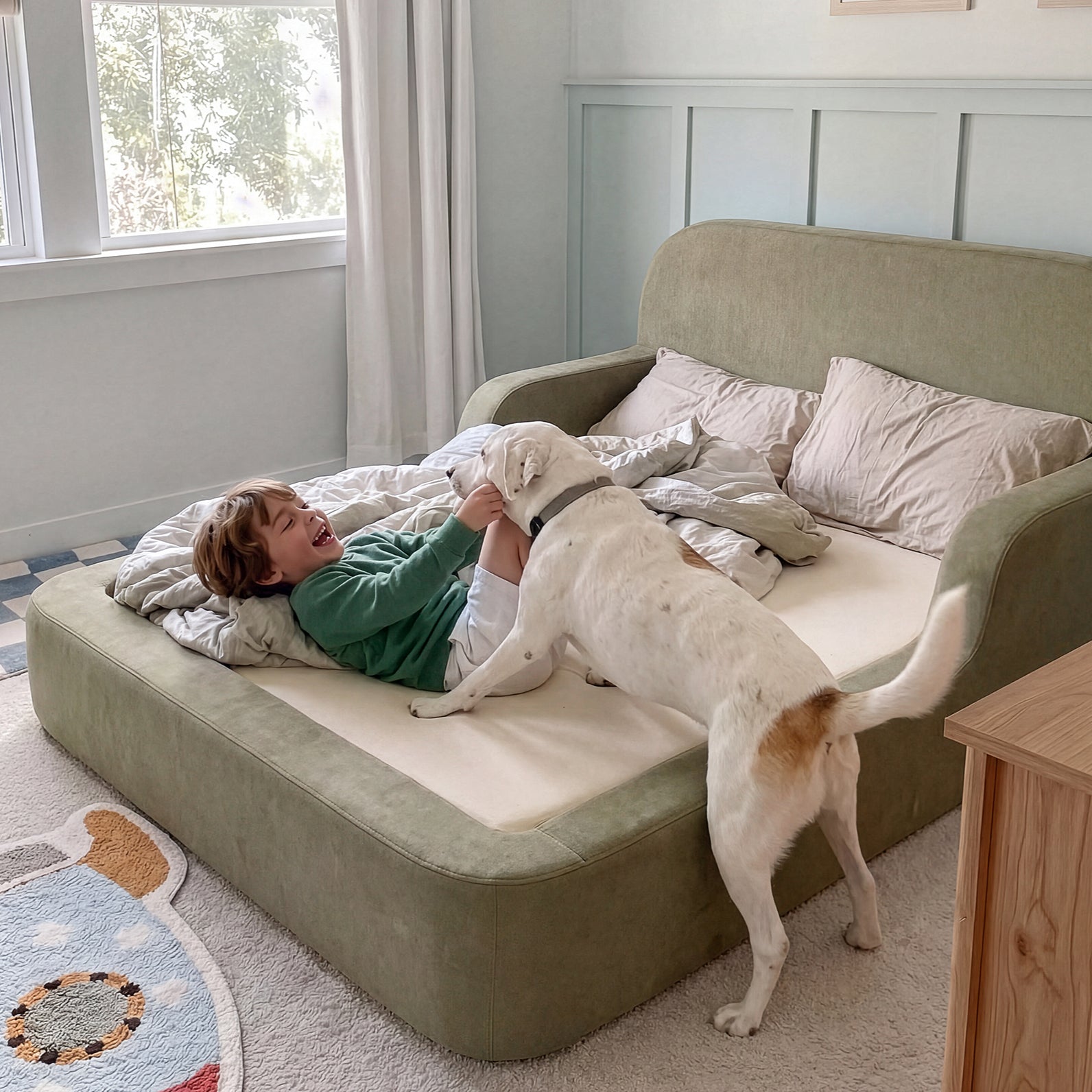 Cama Montessoriana Casal - Verde | Little Duck