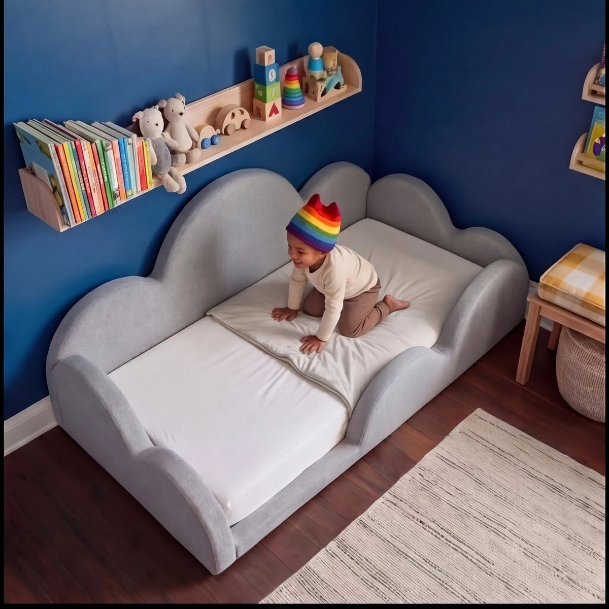 Cama Montessoriana Nuvem - Cinza | Little Duck