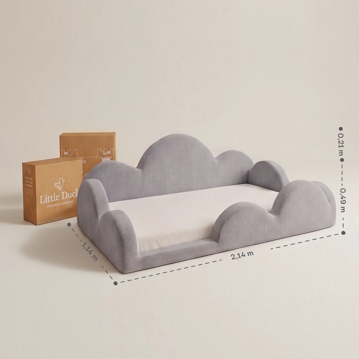 Cama Montessoriana Nuvem - Cinza | Little Duck