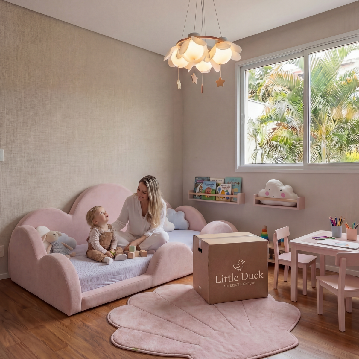 Cama Montessoriana Nuvem - Rosa | Little Duck