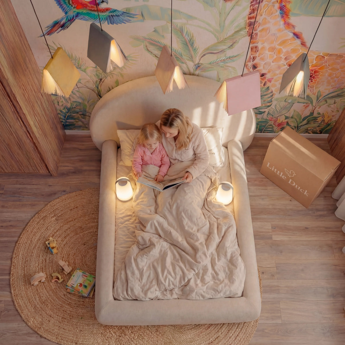 Cama Montessoriana Sol - Linho | Little Duck
