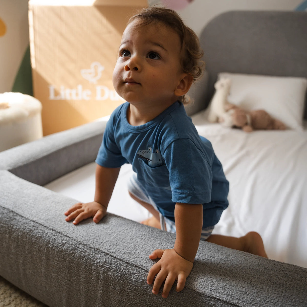 Cama Montessoriana Solteiro - Cinza | Little Duck