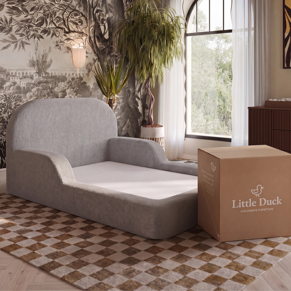 Cama Montessoriana Solteiro - Cinza | Little Duck