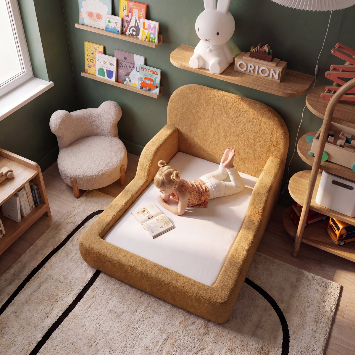 Cama Montessoriana Solteiro - Mostarda | Little Duck