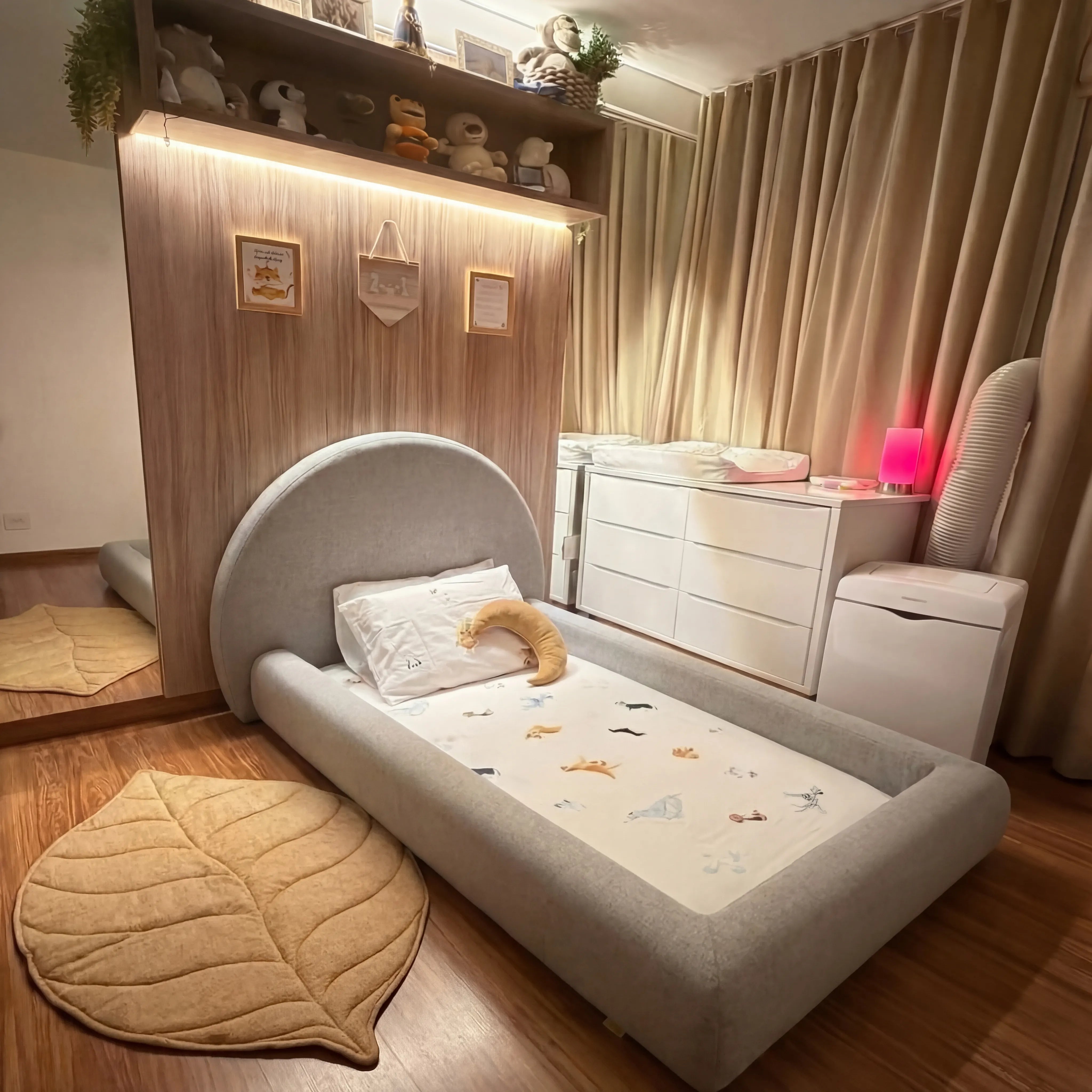 Cama Montessoriana Sol - Cinza | Little Duck