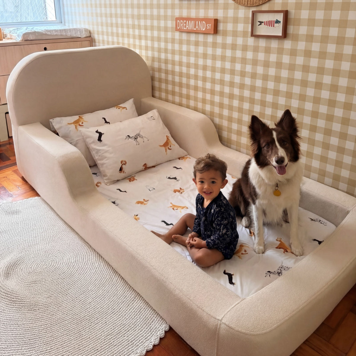 Jogo de Lençol Infantil Solteiro/Casal - Montessoriana Cachorrinhos 200 fios